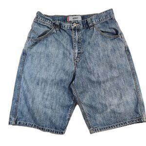 Levis Vintage "Worker" Baggy Denim Shorts Y2K Mens 33 11in Inseam Jorts Skater